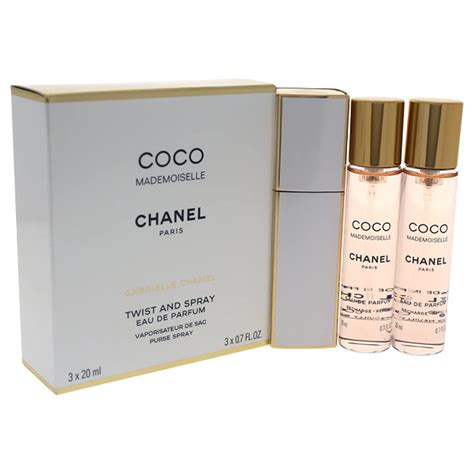 chanel coco mademoiselle eau de parfum twist & spray|Chanel mademoiselle perfume refill.